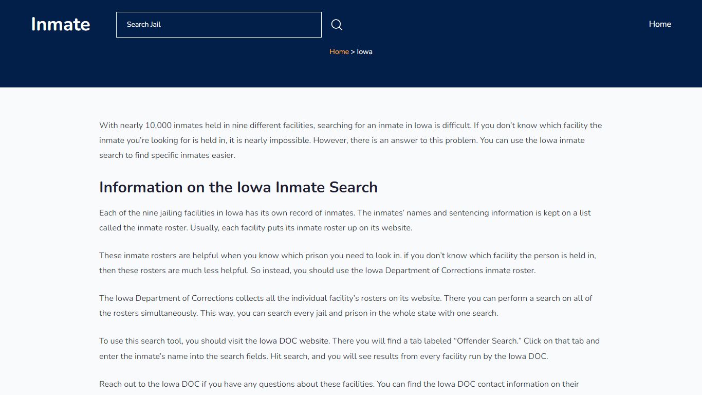 Iowa Inmate Search - Iowa DOC - InmateID
